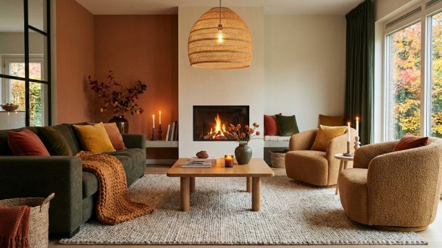 Wohntrends Herbst 2025: Farben, Licht und Textilien für gemütliche Räume